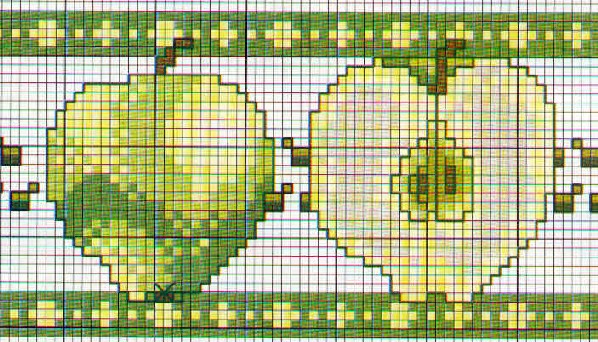 Point de Croix : Patron Pomme Verte dans Grilles 080125091735178861645386