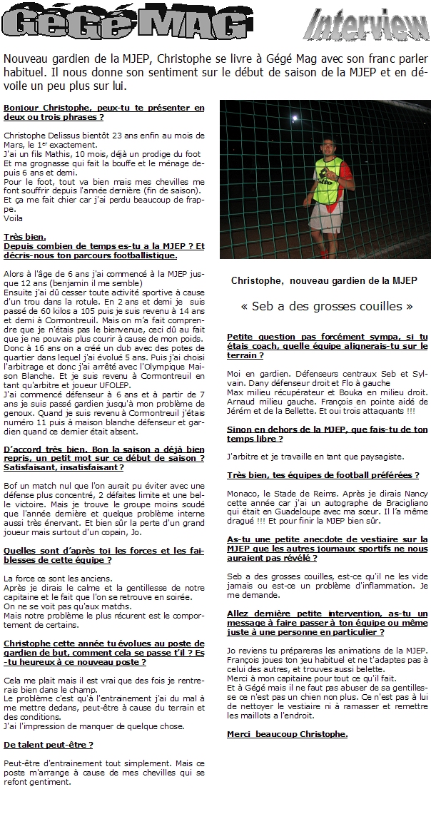 Interview Christophe
