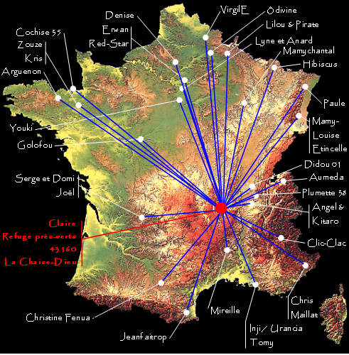 Carte des amis et amies Blogueurs du Refuge