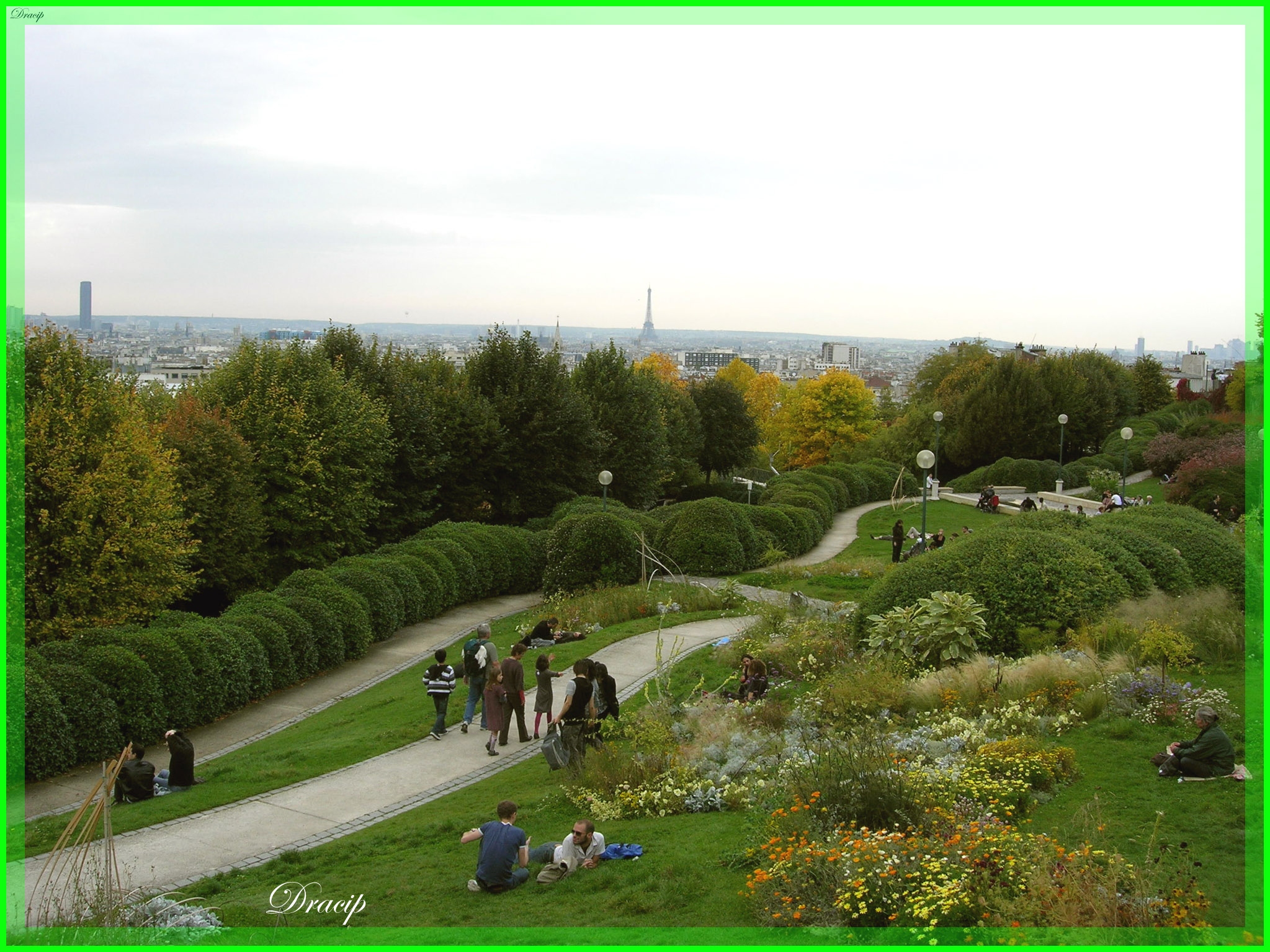 Le jardin de Belleville et Paris.