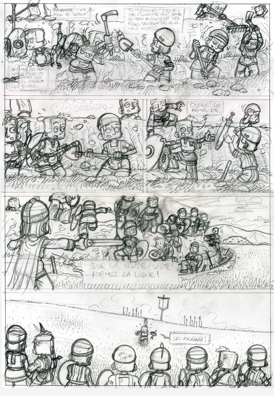 Cliquer dessus pour VOIR EN GRAND crayonné p1 tome 2 en A3