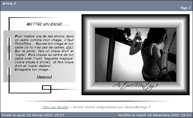 Mettre un cadre