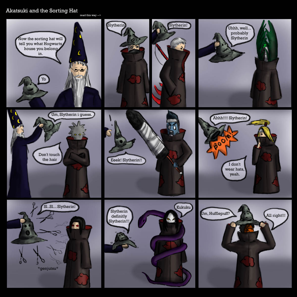Akatsuki_and_the_Sorting_Hat_by_LunarMaddness