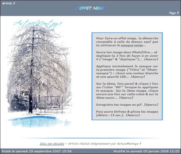 Effet Neige