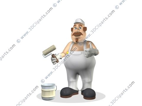 PERSONNAGE_MASCOTTE_Cartoon_Peintre