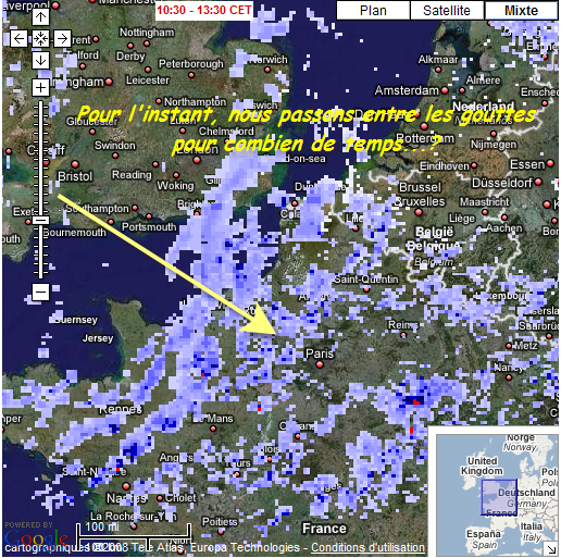 Interprétation quotidienne des radars de pluie (pour Paris): 080406015100142181914011