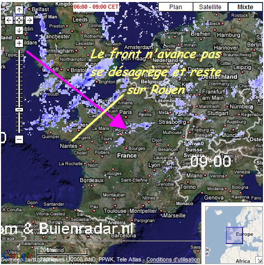 Interprétation quotidienne des radars de pluie (pour Paris): 080406092836142181912976