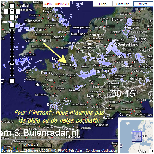 Interprétation quotidienne des radars de pluie (pour Paris): 080407083745142181917085
