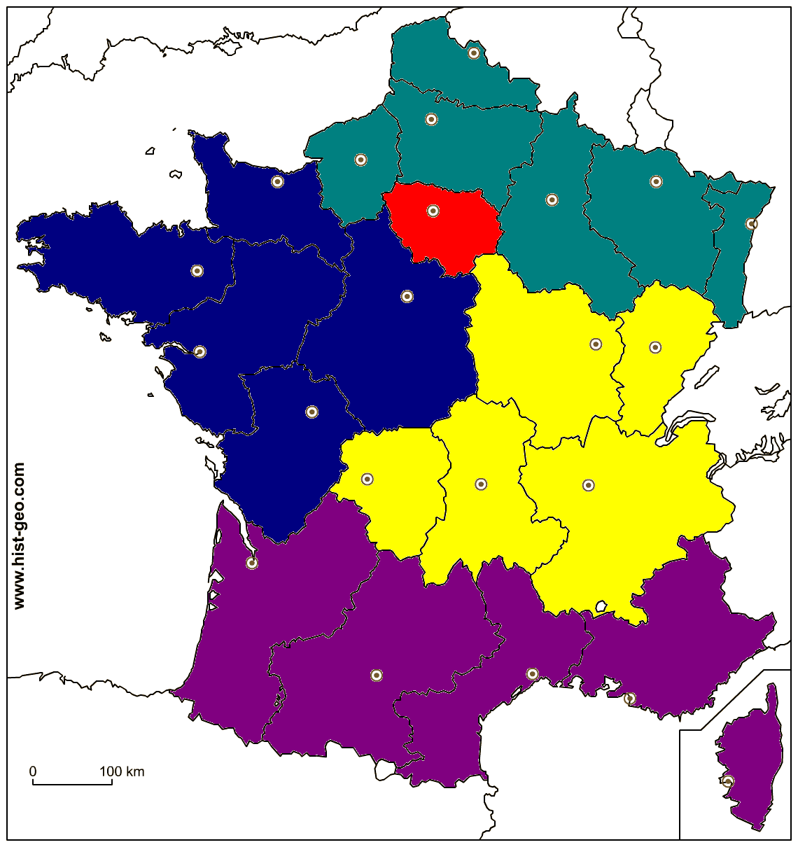 Découpage De La France En Cinq Régions 9193