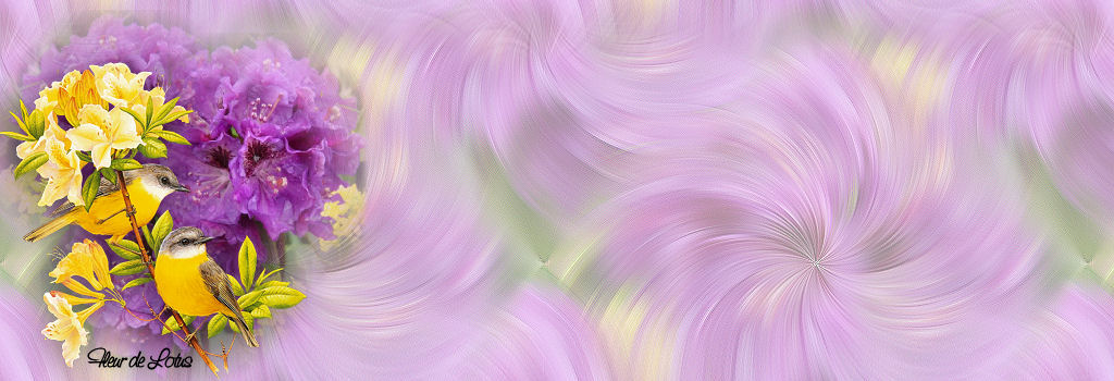 oiseau et fleur mauve