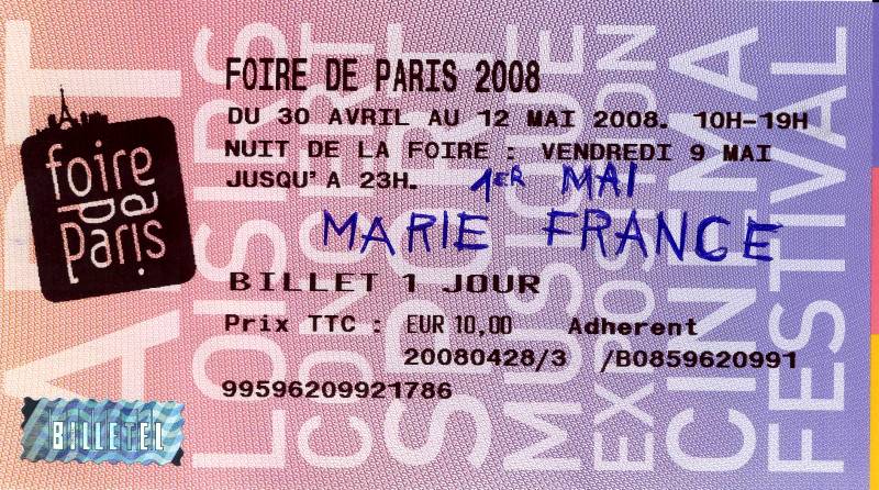 "MARIE FRANCE ET SES PASSIONS" 01/05/2008 Foire de Paris : compte-rendu 080701024744277292233626