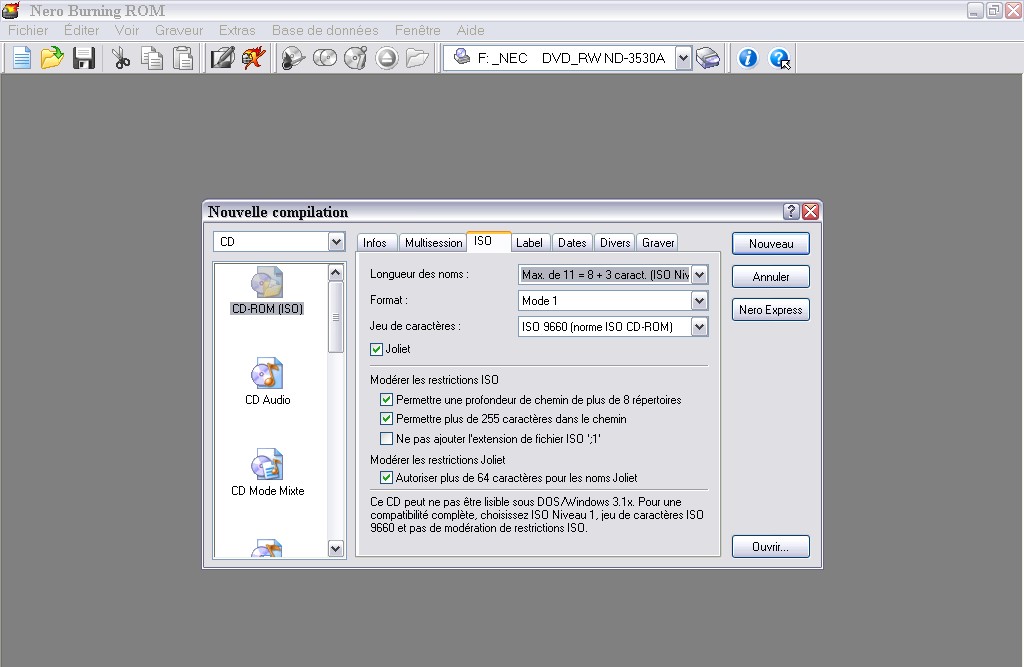 ISO avec Burning Rom