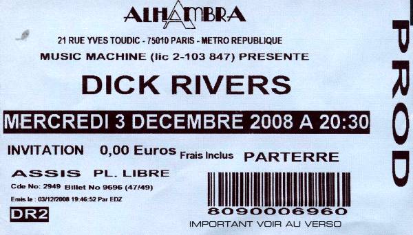 DICK RIVERS 03/12 Alhambra : compte-rendu 081214034602393752873431