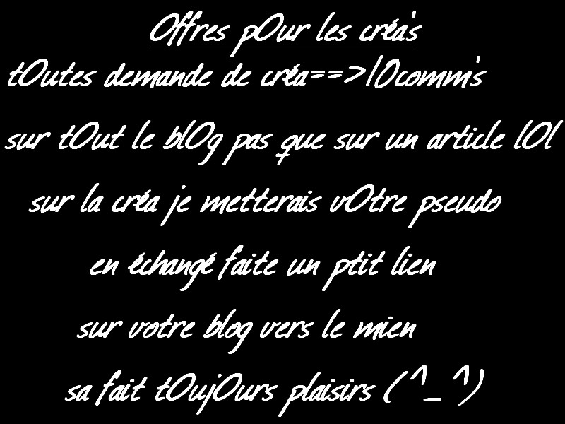 Offre cr&eacute;a
