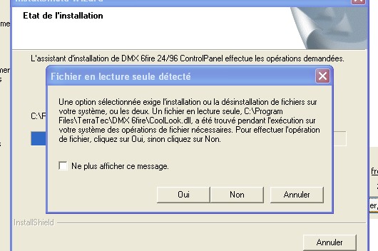 Message windows Ã  la suppression DMX