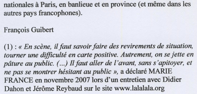 “MARIE FRANCE chante BRIGITTE BARDOT” 16/05/2009 L'Archipel à Paris : compte-rendu 090522092727393753712774